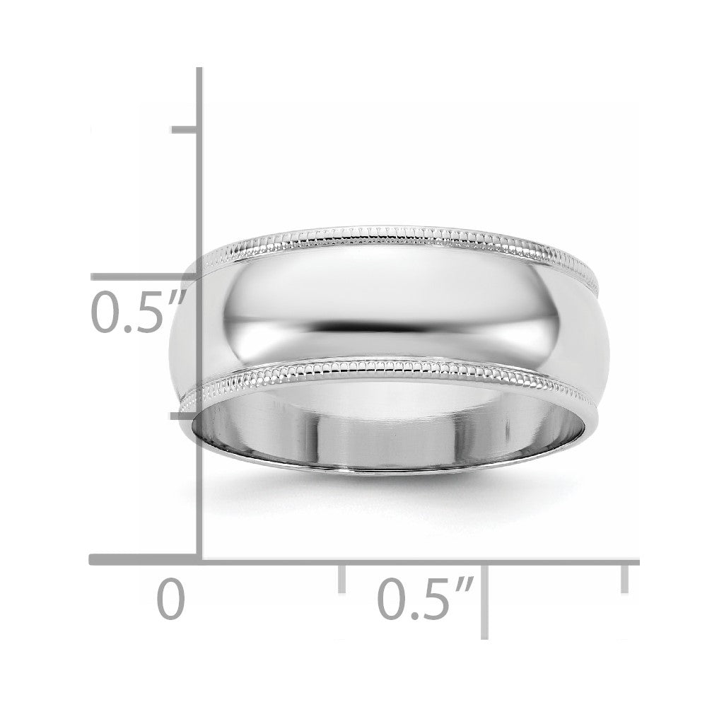 10KW 7mm LTW Milgrain Half Round Band