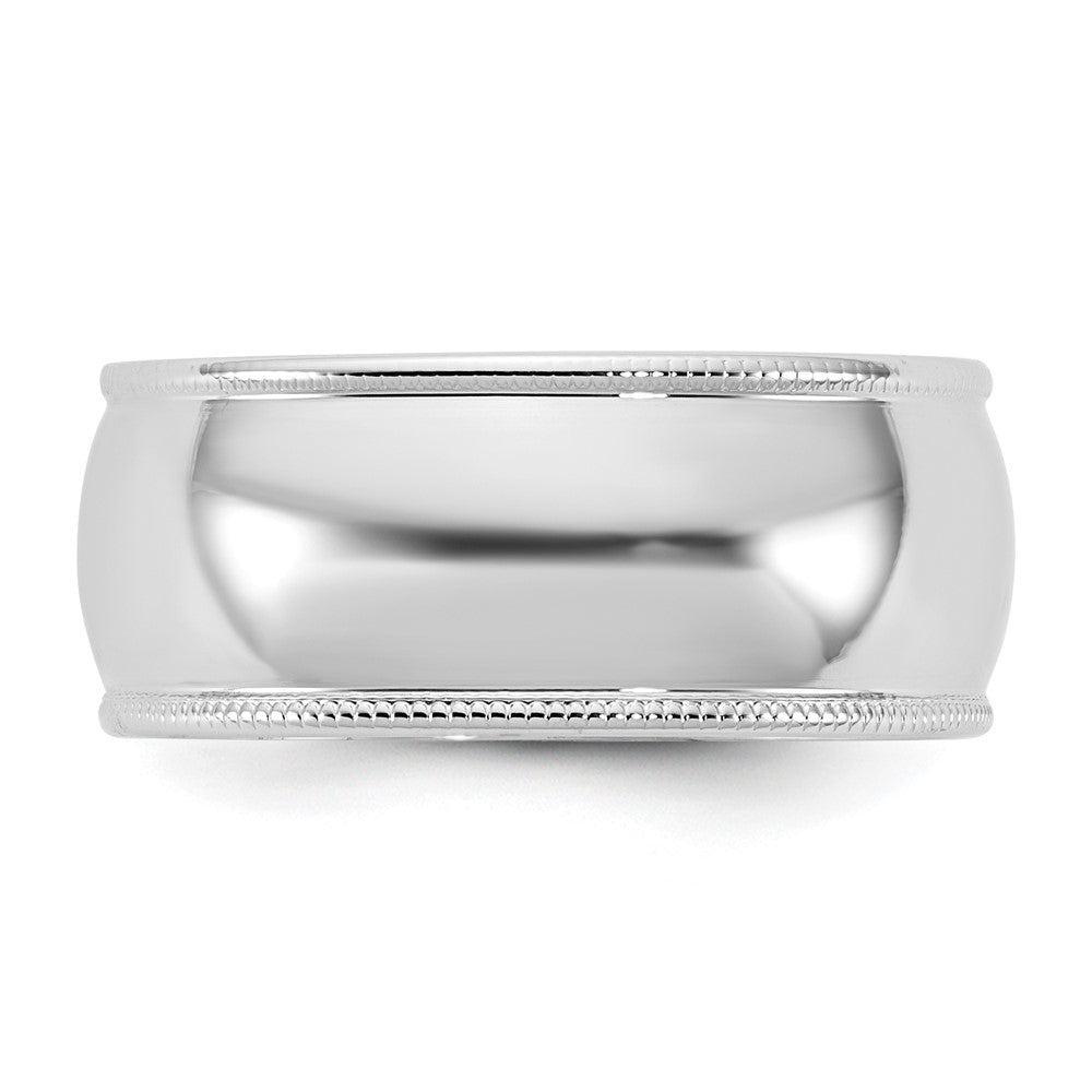 14KW 8mm LTW Milgrain Half Round Band
