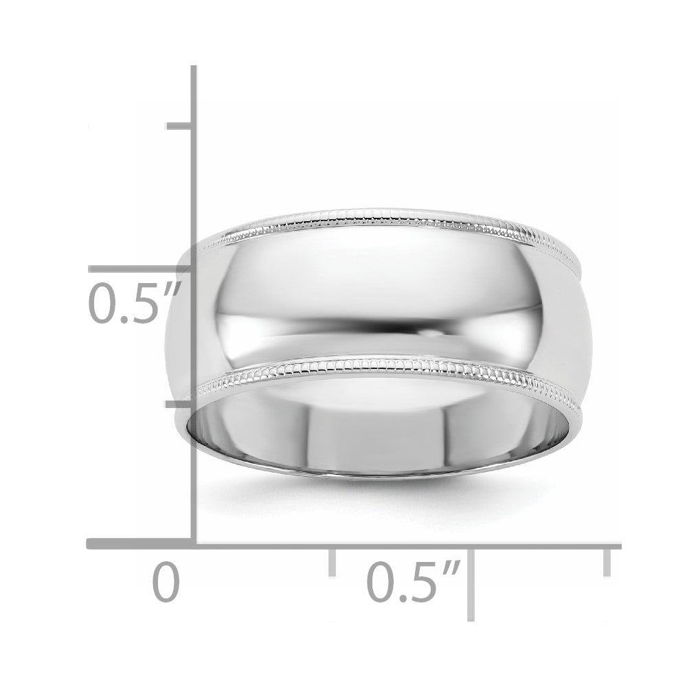 10KW 8mm LTW Milgrain Half Round Band