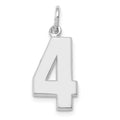 14kw Medium Polished Number 4 Charm