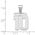 14kw Medium Polished Number 10 Charm