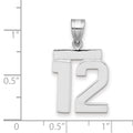 14kw Medium Polished Number 12 Charm
