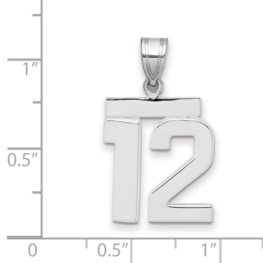 14kw Medium Polished Number 12 Charm