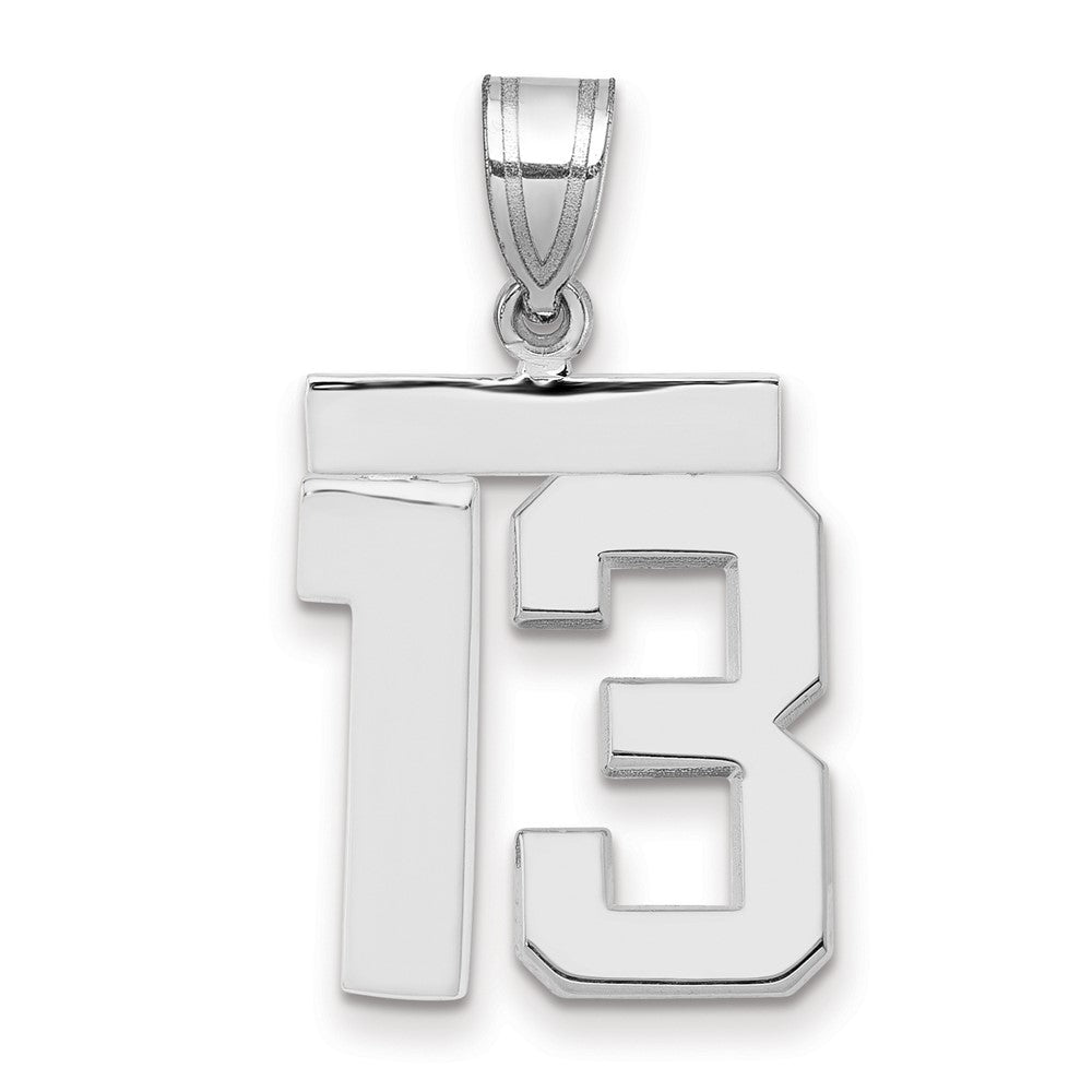 14kw Medium Polished Number 13 Charm