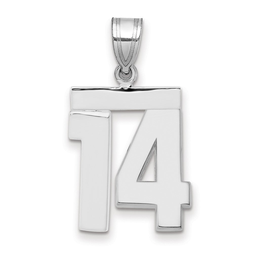 14kw Medium Polished Number 14 Charm