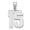 14kw Medium Polished Number 15 Charm
