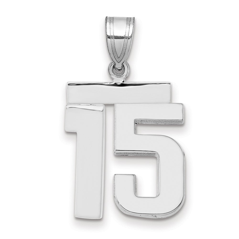14kw Medium Polished Number 15 Charm