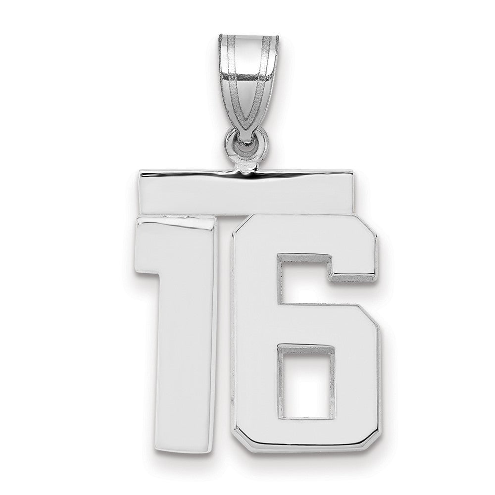 14kw Medium Polished Number 16 Charm
