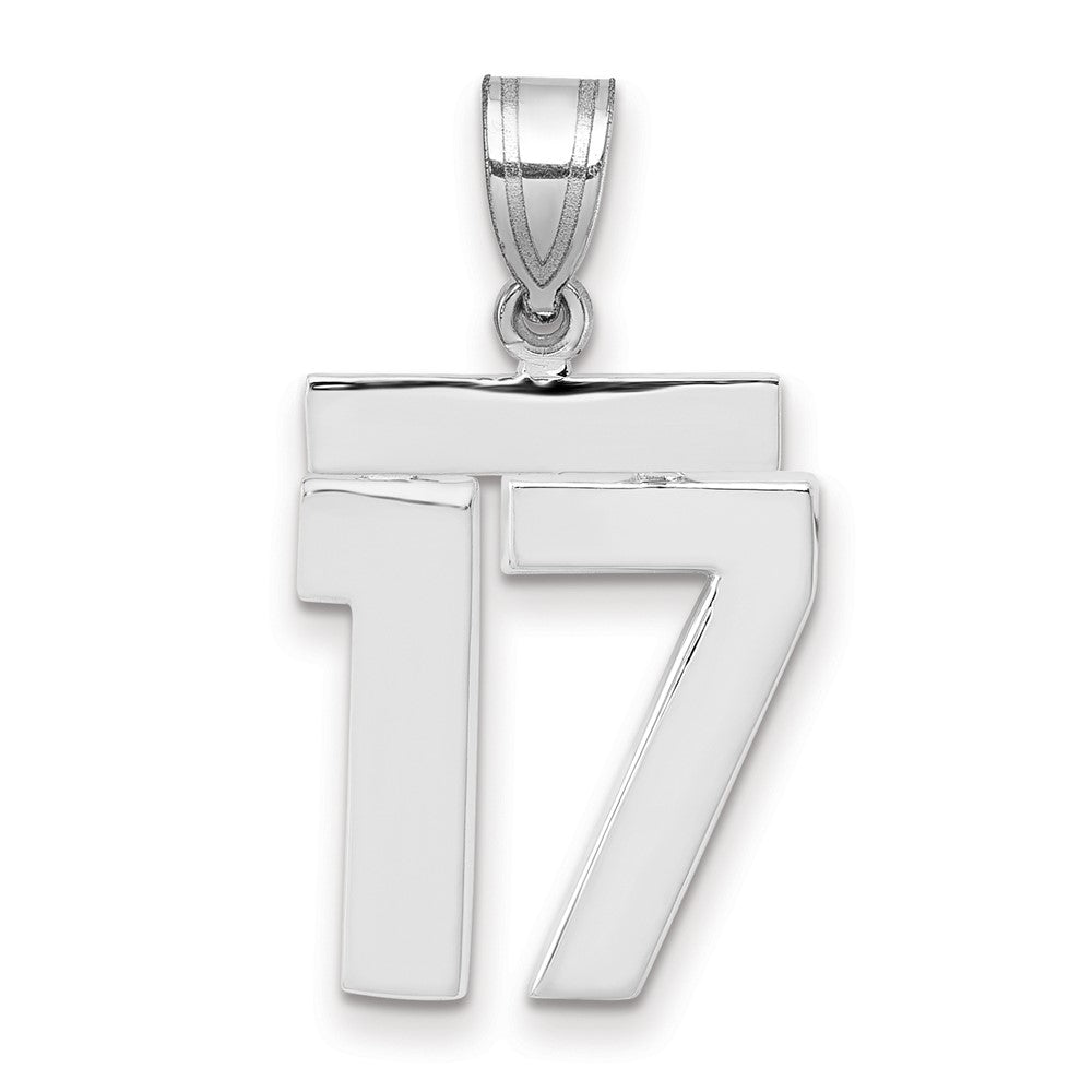 14kw Medium Polished Number 17 Charm