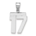 14kw Medium Polished Number 17 Charm