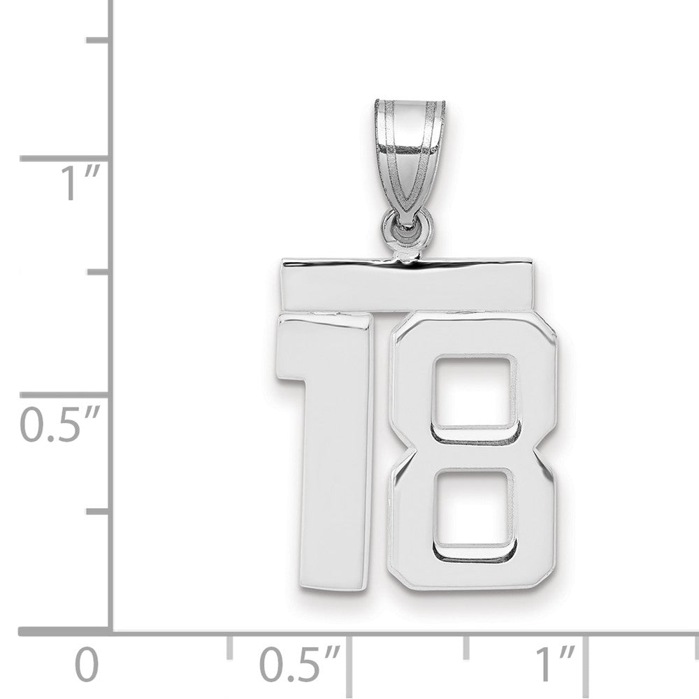 14kw Medium Polished Number 18 Charm