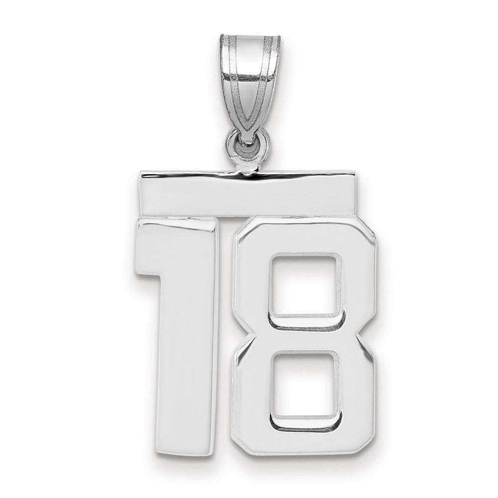 14kw Medium Polished Number 18 Charm