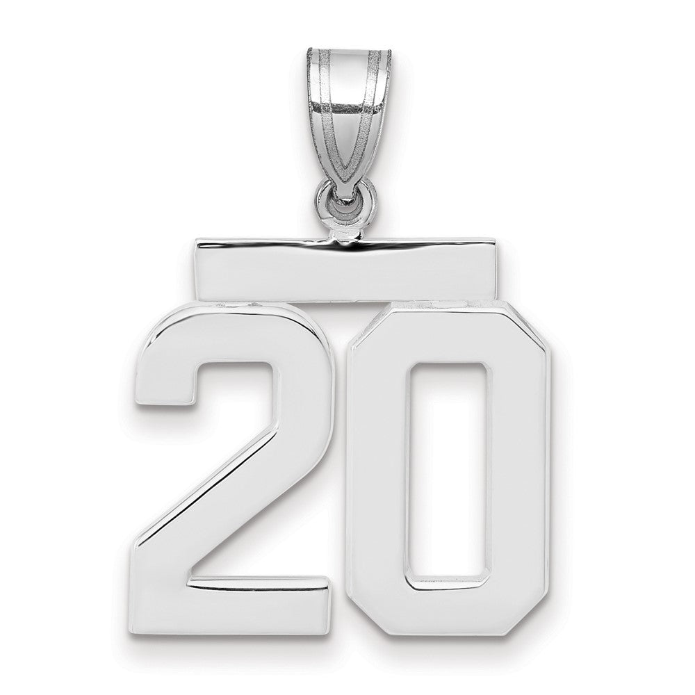 14kw Medium Polished Number 20 Charm