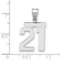 14kw Medium Polished Number 21 Charm