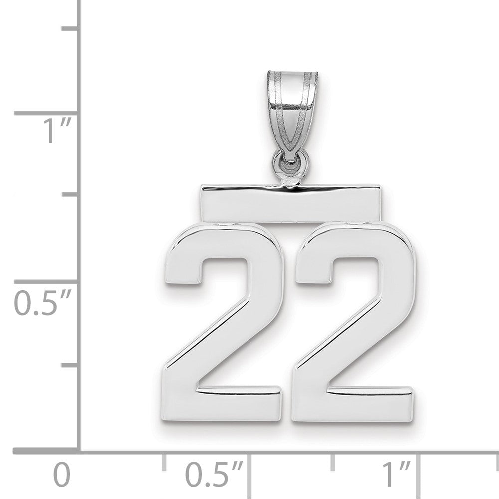 14kw Medium Polished Number 22 Charm