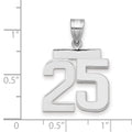 14kw Medium Polished Number 25 Charm