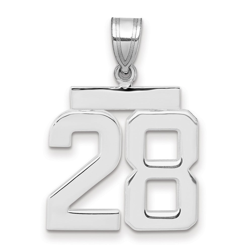 14kw Medium Polished Number 28 Charm