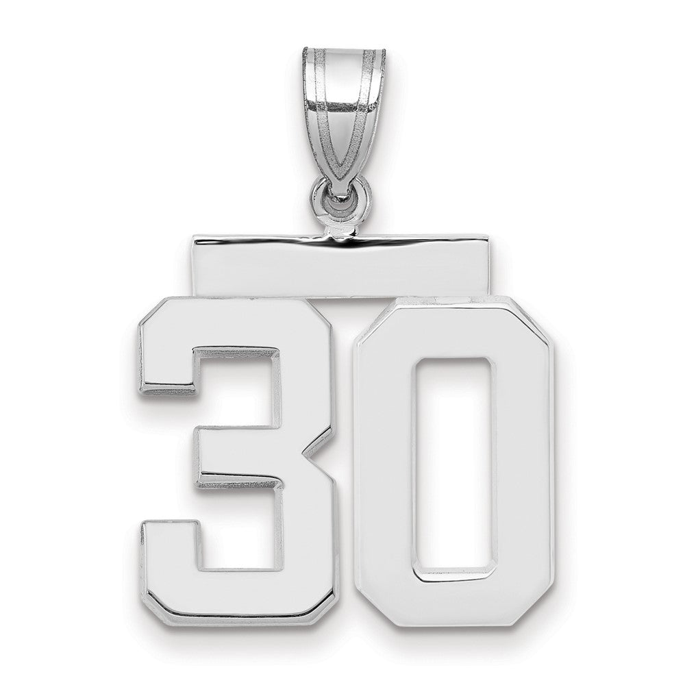14kw Medium Polished Number 30 Charm