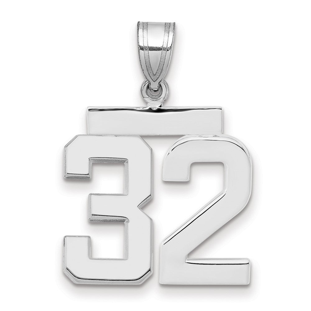 14kw Medium Polished Number 32 Charm