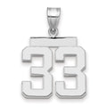 14kw Medium Polished Number 33 Charm
