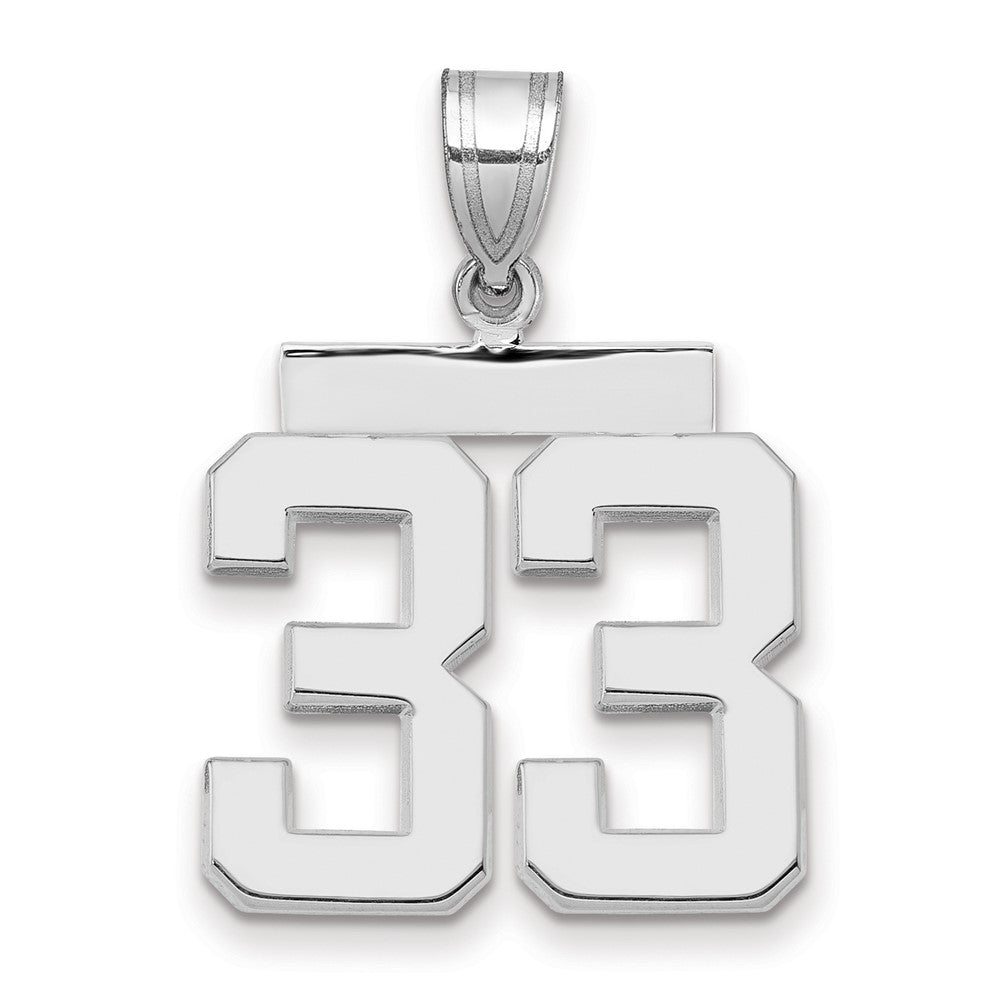 14kw Medium Polished Number 33 Charm