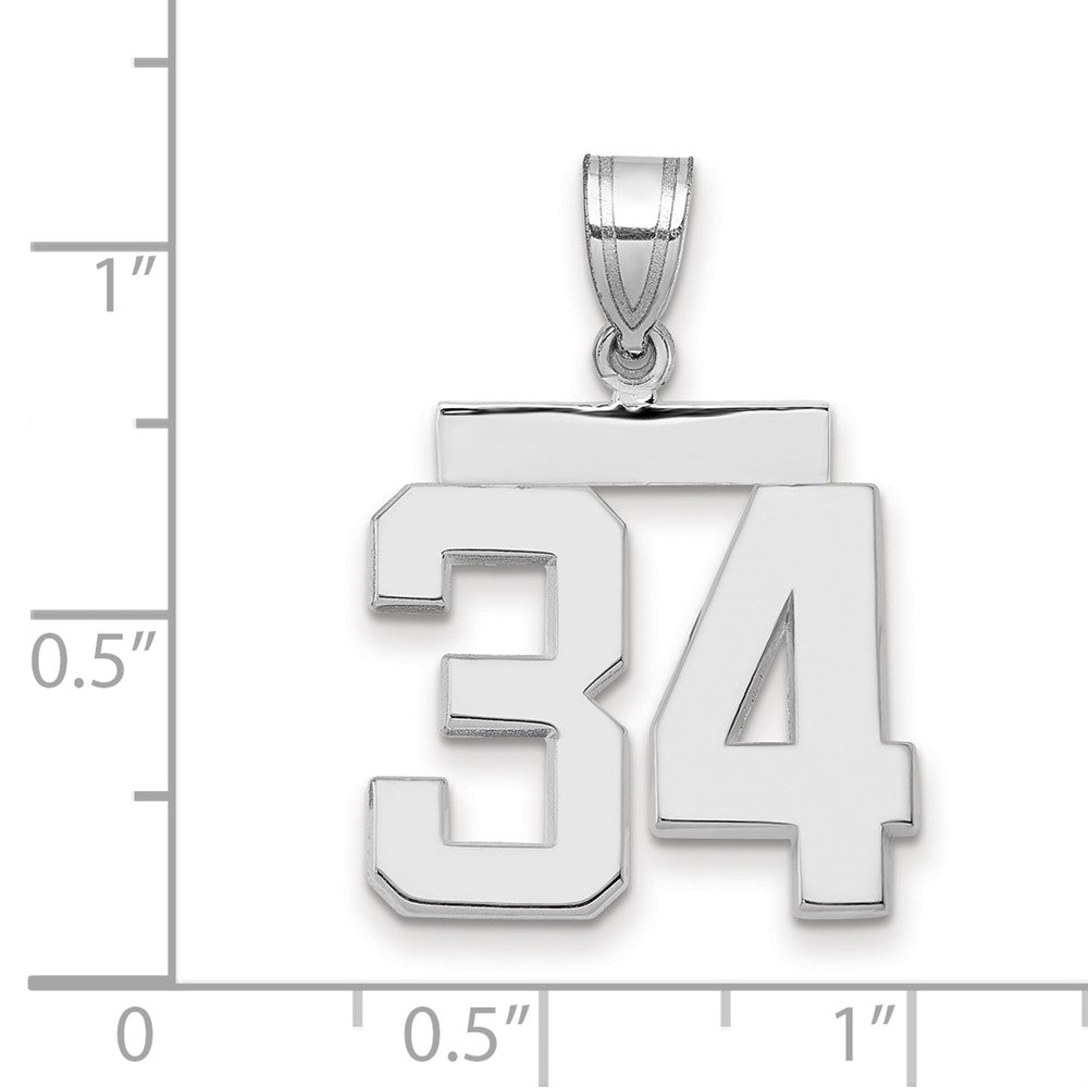 14kw Medium Polished Number 34 Charm
