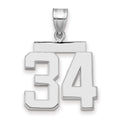 14kw Medium Polished Number 34 Charm