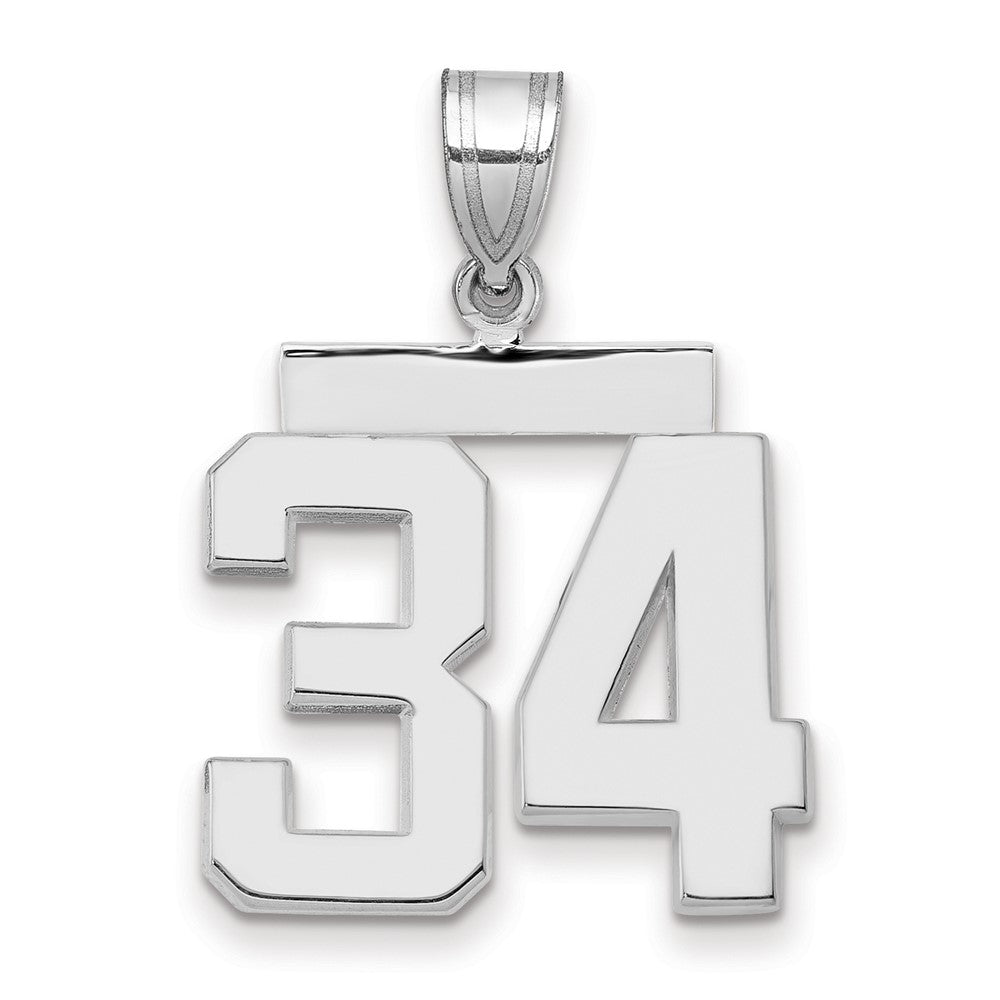 14kw Medium Polished Number 34 Charm