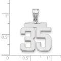 14kw Medium Polished Number 35 Charm