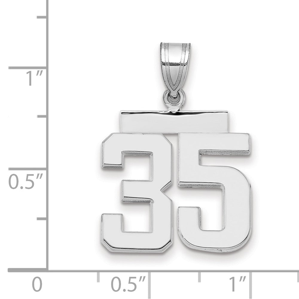 14kw Medium Polished Number 35 Charm