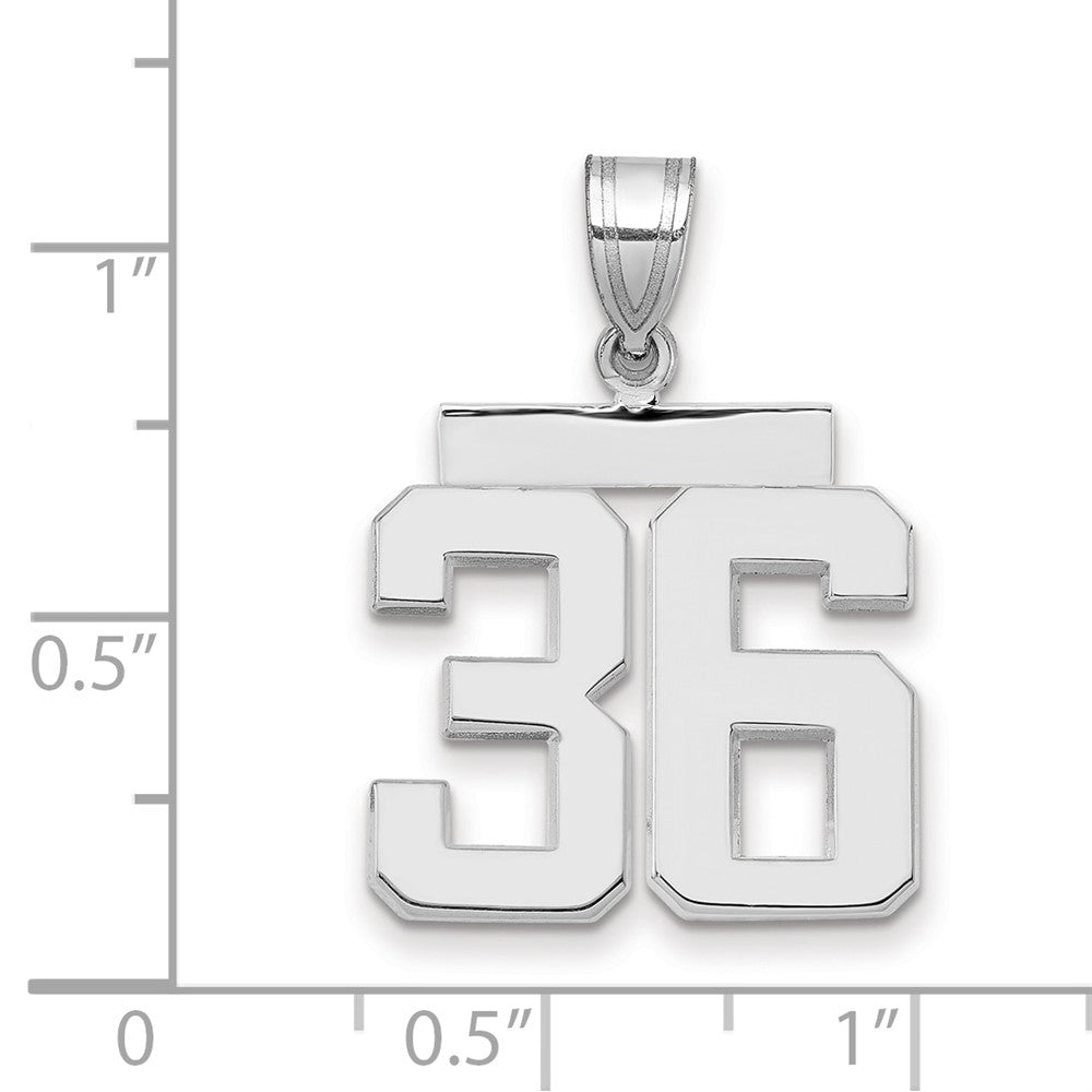 14kw Medium Polished Number 36 Charm