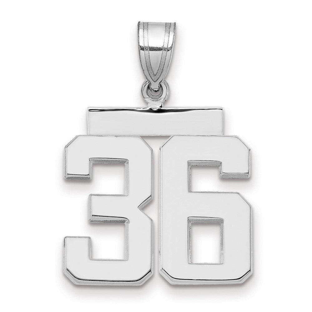 14kw Medium Polished Number 36 Charm