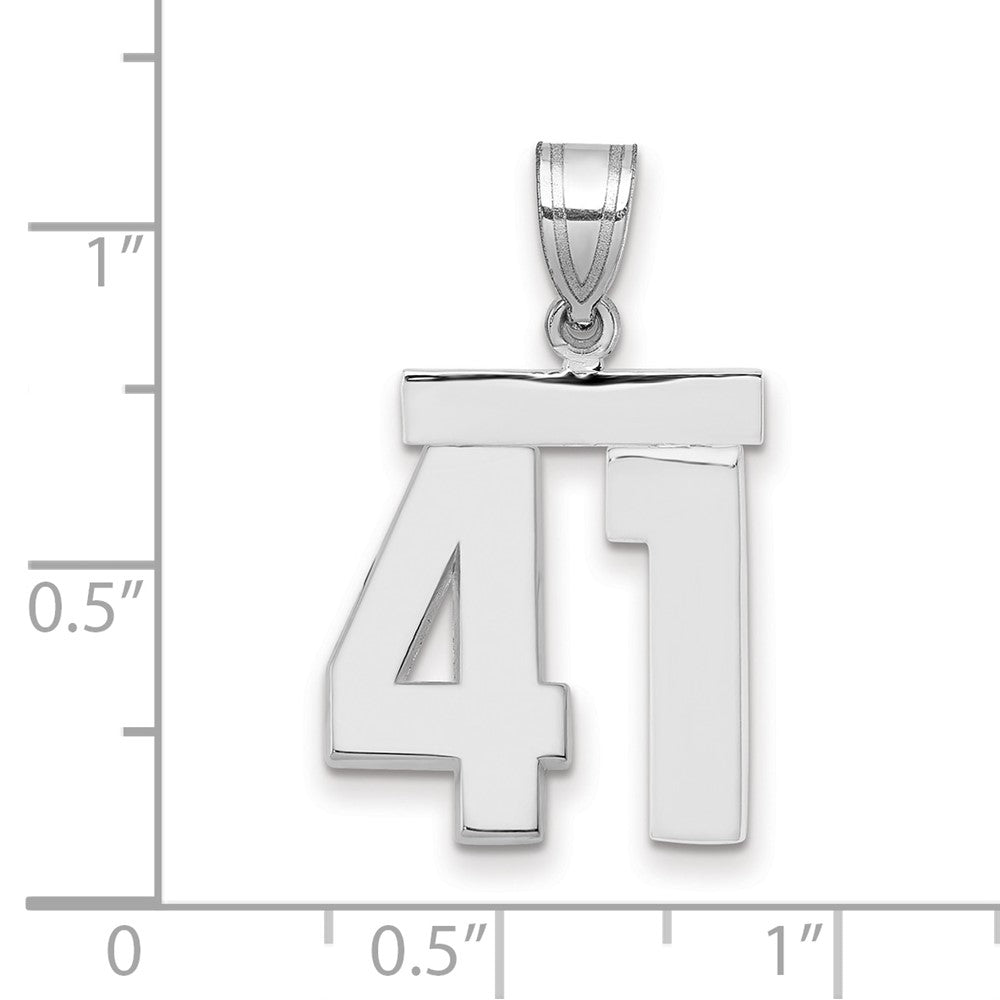 14kw Medium Polished Number 41 Charm