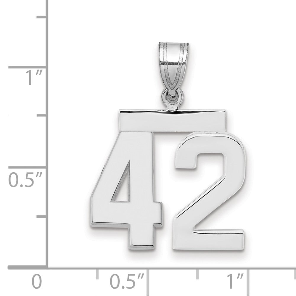 14kw Medium Polished Number 42 Charm