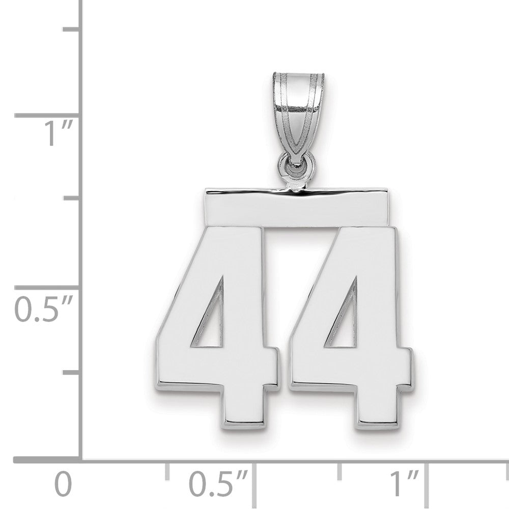 14kw Medium Polished Number 44 Charm