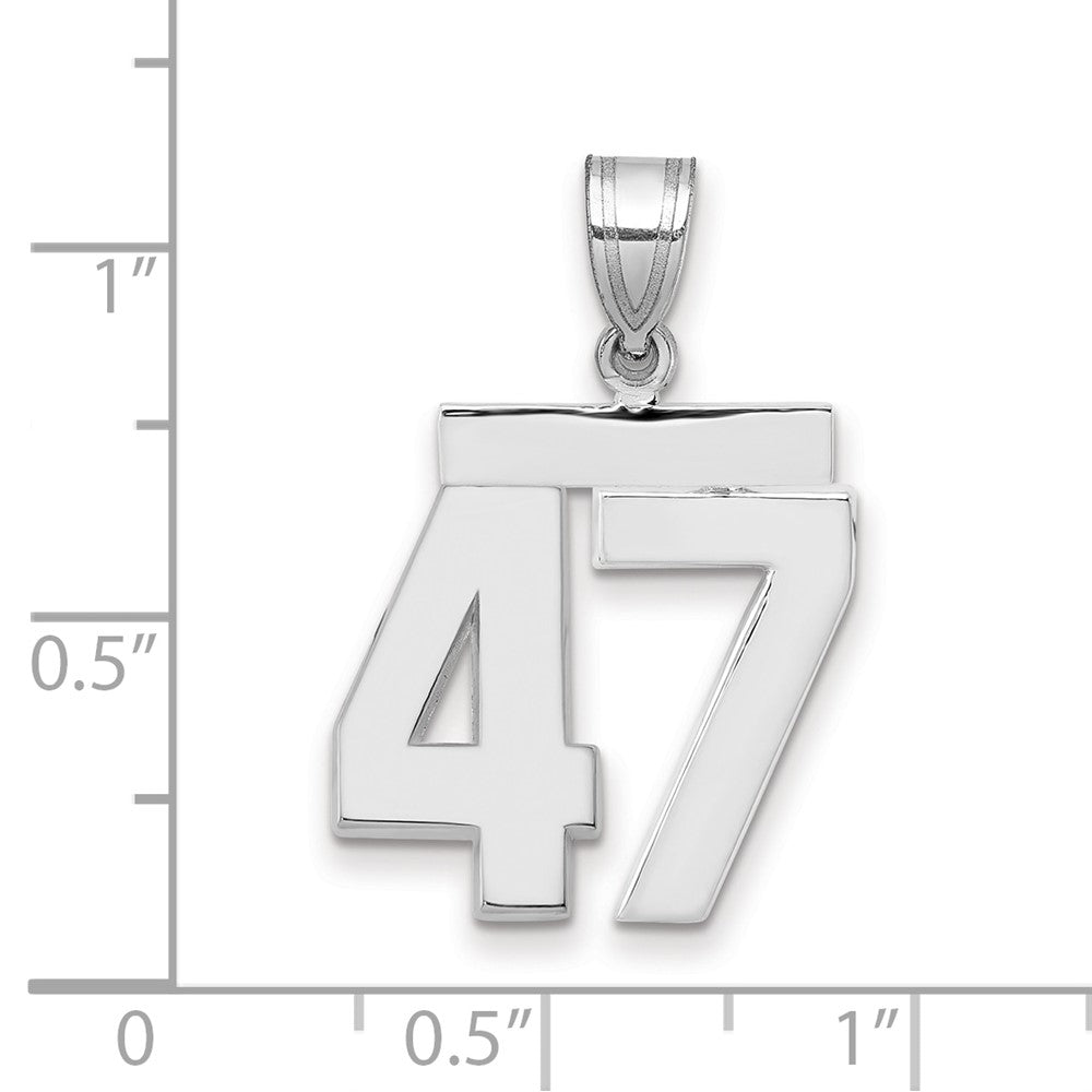 14kw Medium Polished Number 47 Charm