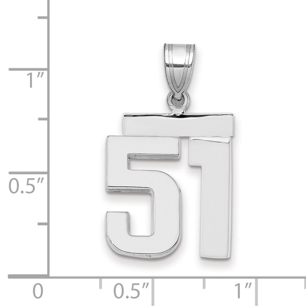 14kw Medium Polished Number 51 Charm