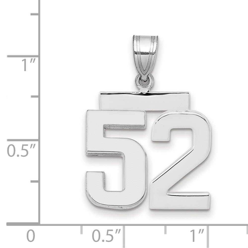 14kw Medium Polished Number 52 Charm