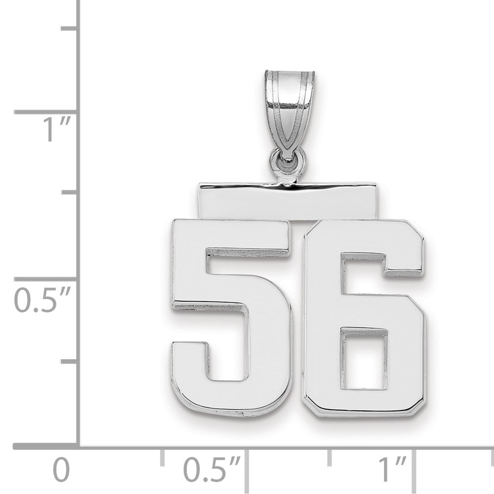 14kw Medium Polished Number 56 Charm