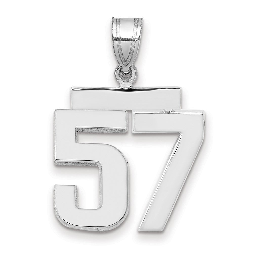 14kw Medium Polished Number 57 Charm