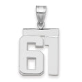 14kw Medium Polished Number 61 Charm
