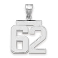 14kw Medium Polished Number 62 Charm