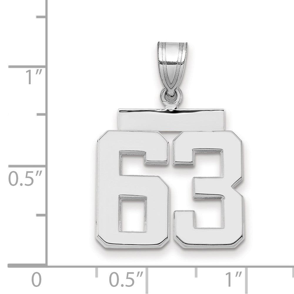 14kw Medium Polished Number 63 Charm