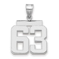 14kw Medium Polished Number 63 Charm