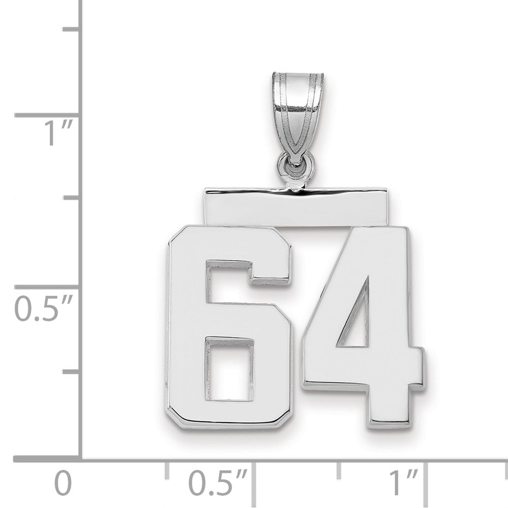 14kw Medium Polished Number 64 Charm