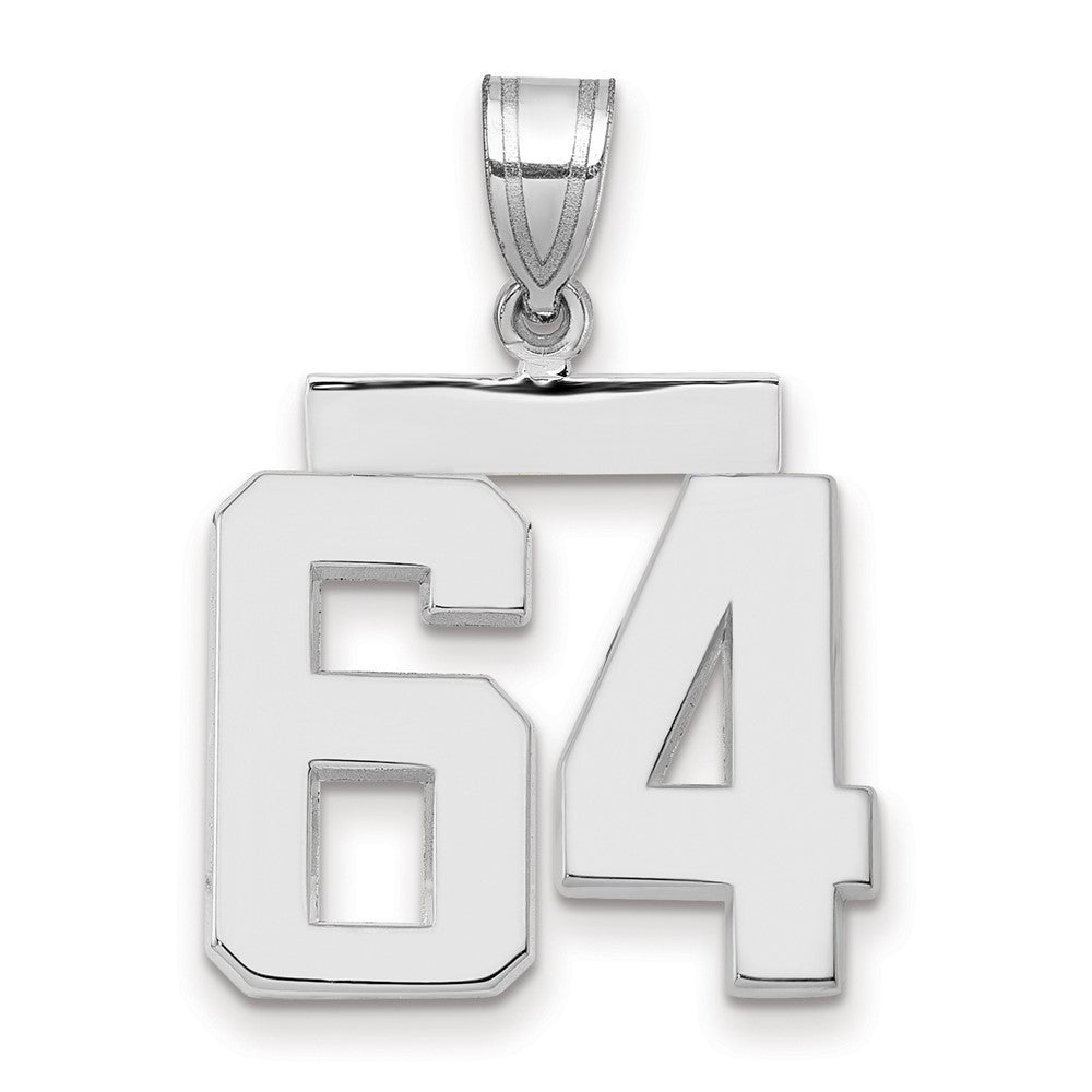 14kw Medium Polished Number 64 Charm