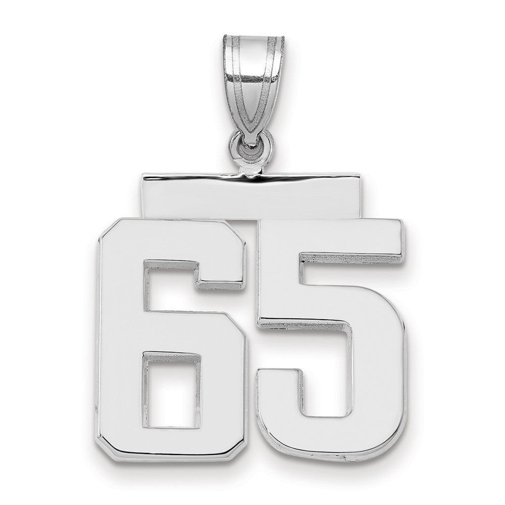 14kw Medium Polished Number 65 Charm