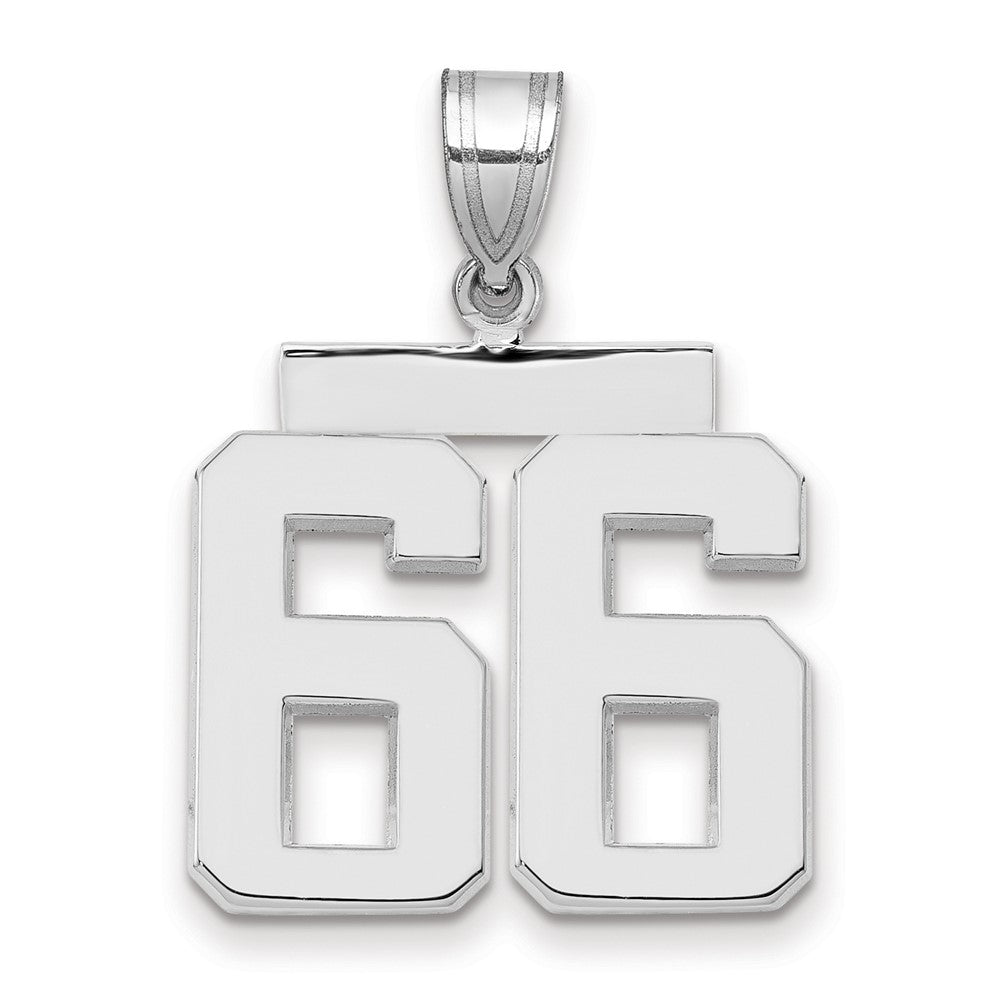 14kw Medium Polished Number 66 Charm