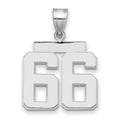 14kw Medium Polished Number 66 Charm