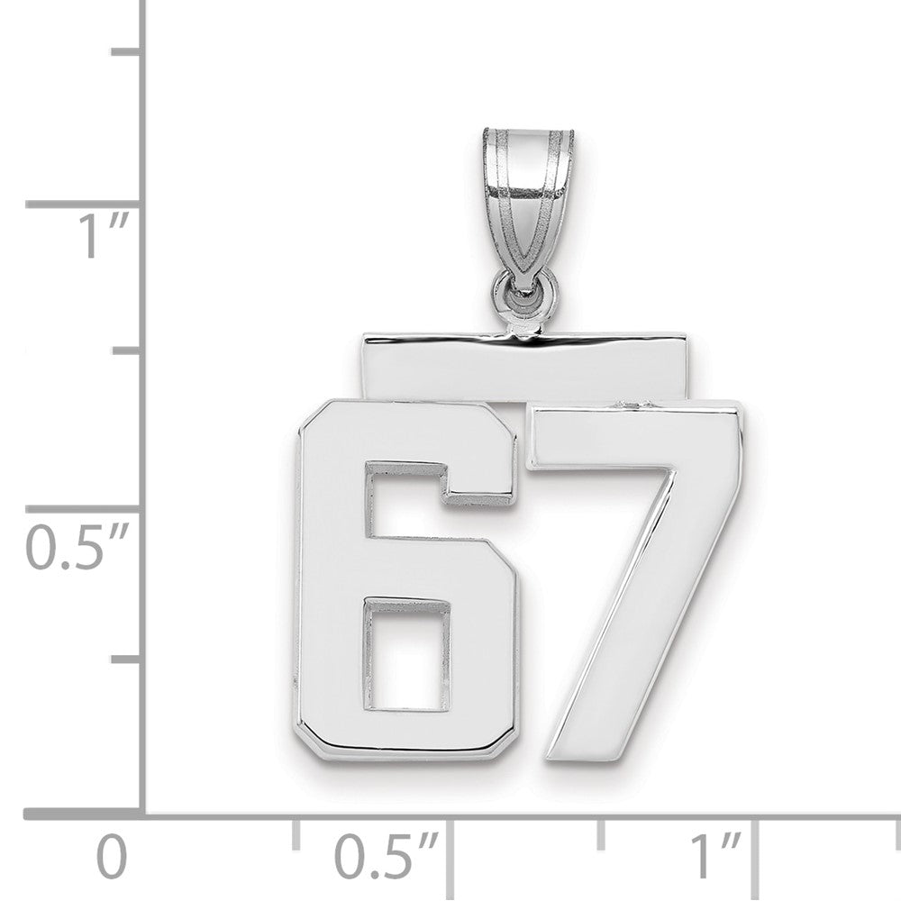 14kw Medium Polished Number 67 Charm